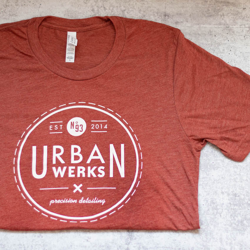Urban Werks Front Logo Tee in Heathered Rust Red